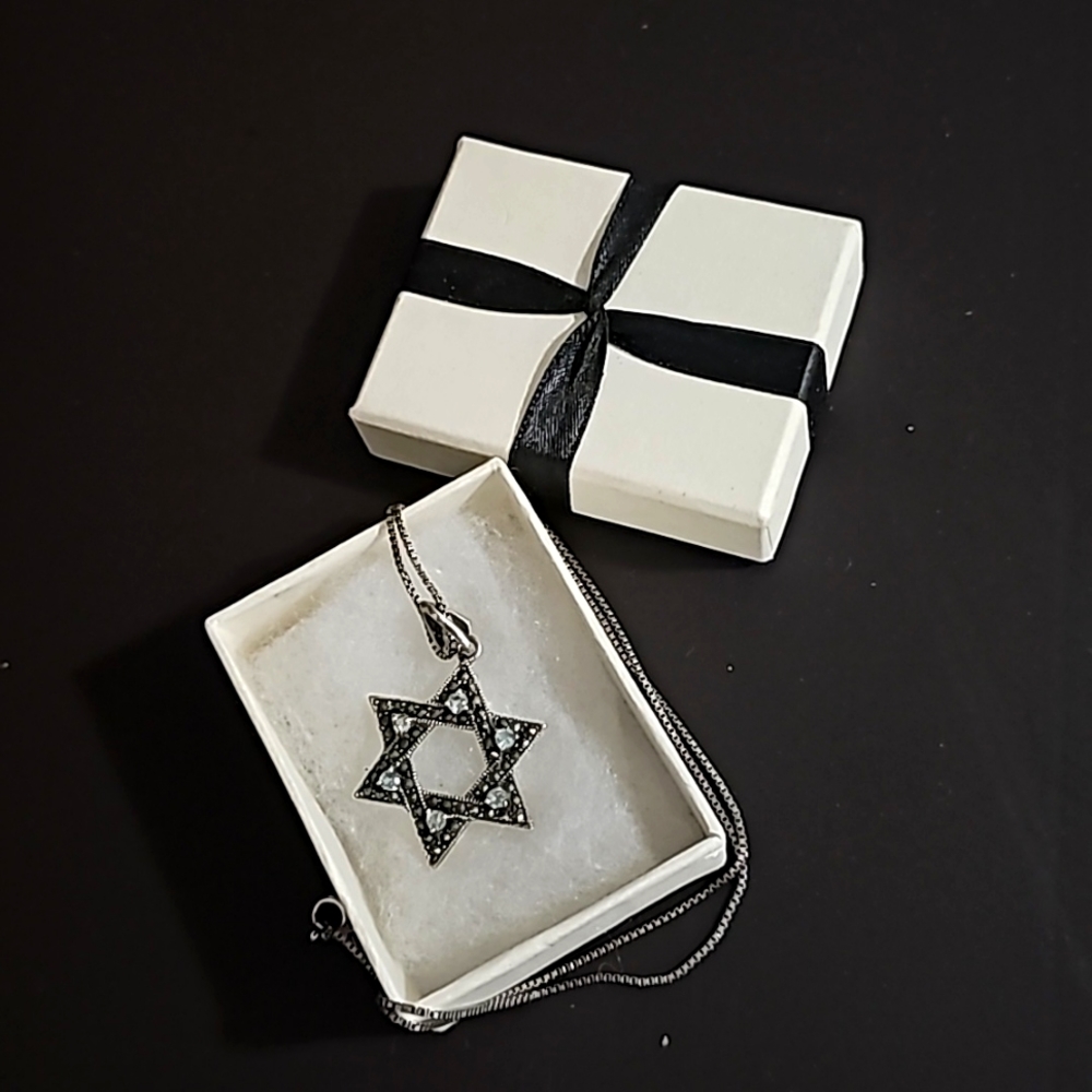 David's Star silver necklace, from Italy